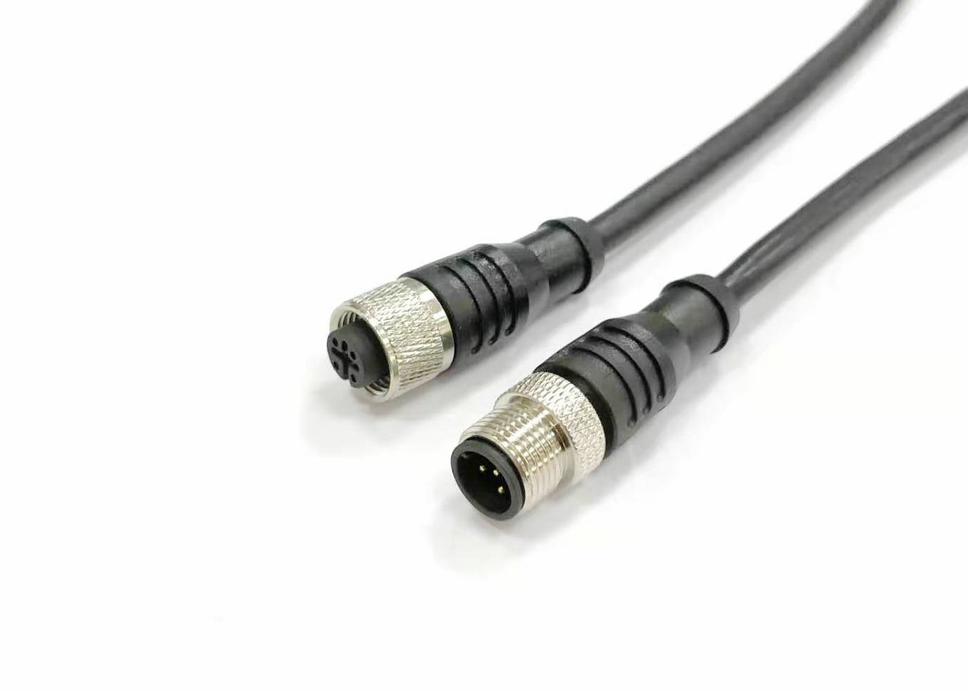 M12针型孔型电缆连接器